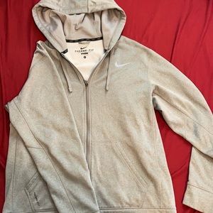 Nike Large Gray zip up fleece interior jacket- good condition